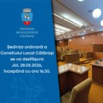 Primăria Călărași / Ședință ordinară convocată n data de 28 mai 2026